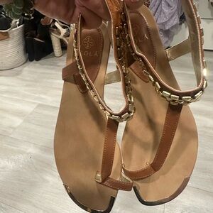 Lola Tan and Gold Women's Sandals